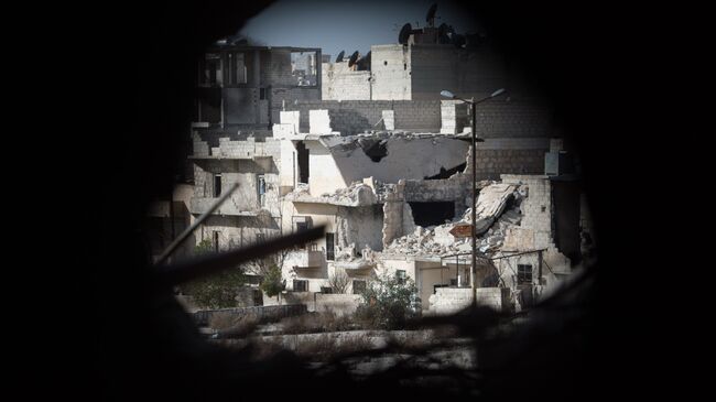 Вид на жилой квартале города Алеппо. Архивное фото