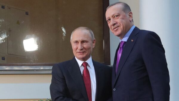 Владимир Путин и президент Турции Реджеп Тайип Эрдоган. Архивное фото