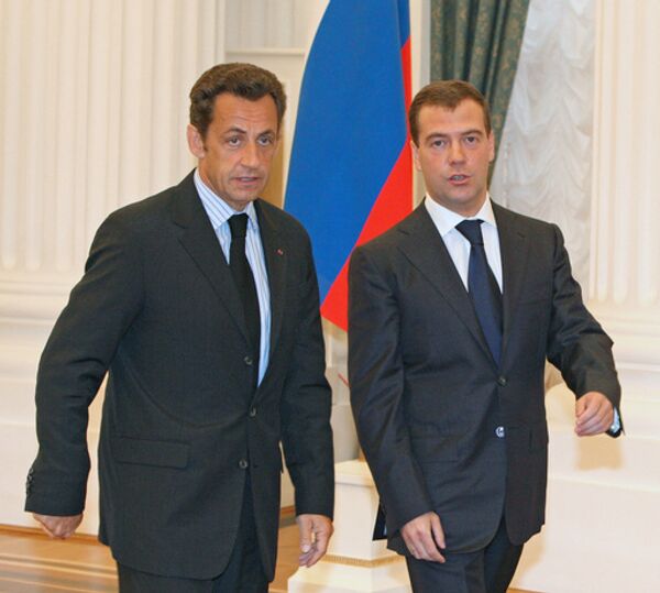 Дмитрий Медведев и Николя Саркози. Архив.