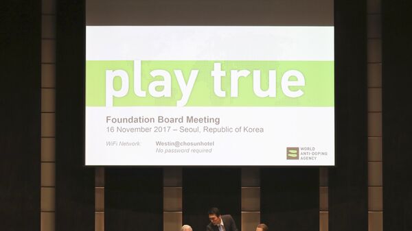 Глава Всемирного антидопингового агентства Крейг Риди на заседании WADA в Сеуле. 16 ноября 2017 