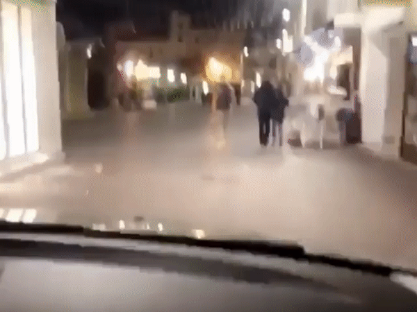 Россиянки засняли езду по пешеходной улице во Франции