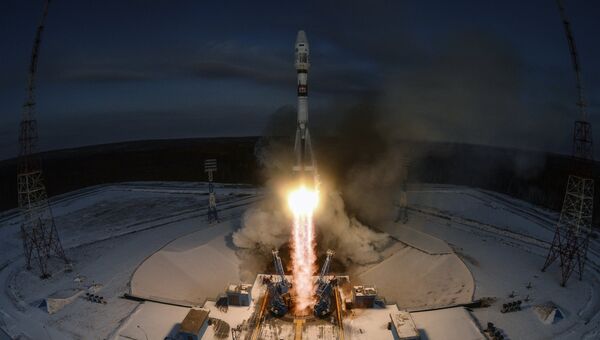 Запуск ракеты-носителя Союз-2.1б с космическим аппаратом Метеор №2-1 с космодрома Восточный. 28 ноября 2017