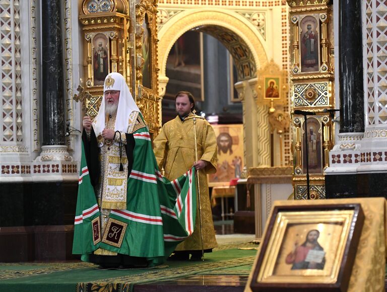 Патриарх Московский и всея Руси Кирилл на открытии Архиерейского собора РПЦ. 29 ноября 2017