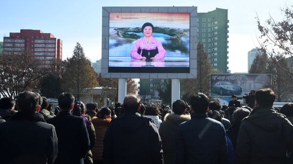 Сообщение о пуске баллистической ракеты Хвансон-15 в Пхеньяне