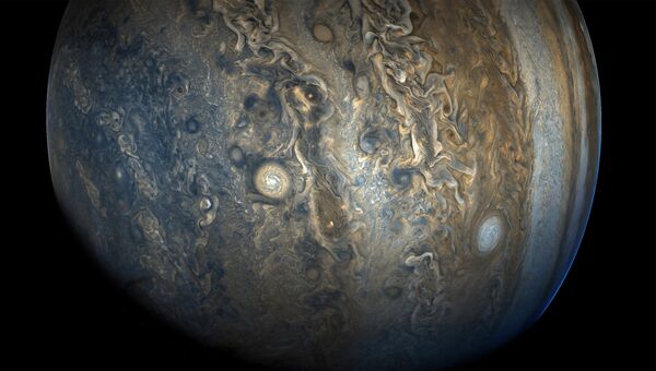 Фотография Южного полушария Юпитера, сделанная космическим аппаратом Juno