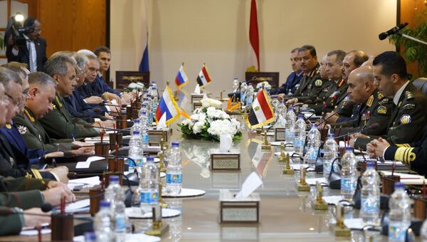 Встреча министра обороны РФ Сергея Шойгу и министра обороны Египта Седки Собхи. 29 ноября 2017