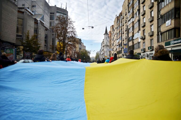 Флаг Украины в Киеве