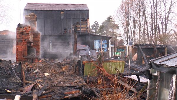 Пожар в поселке Оболенское Малоярославецкого района Калужской области. 2 декабря 2017