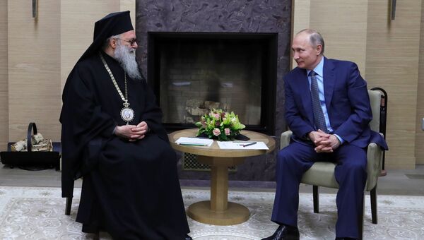 Президент РФ В. Путин встретился с патриархом Антиохийским Иоанном