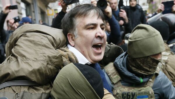 Задержание Михаила Саакашвили сотрудниками СБУ в Киеве, Украина. 5 декабря 2017