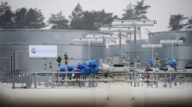 Участок магистрального газопровода Северный поток в немецком городе Любмин