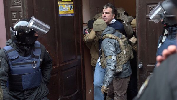 Задержание Михаила Саакашвили сотрудниками СБУ в Киеве, Украина. 5 декабря 2017