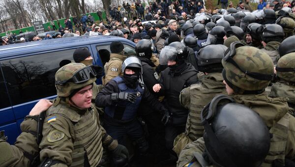 Столкновения сторонников Михаила Саакашвили и правоохранительных органов в Киеве. 5 декабря 2017