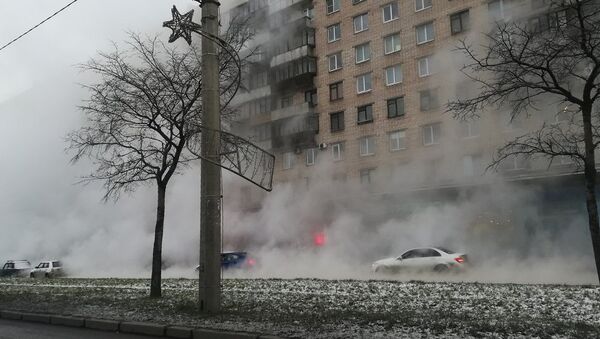 Авария на тепломагистрали во Фрунзенском районе Санкт-Петербурга. 5 декабря 2017