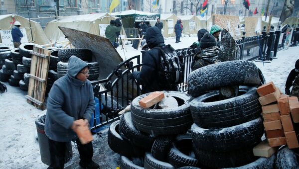 Палаточный лагерь у здания Верховной Рады в Киеве. 6 декабря 2017