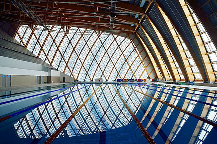 Дворец водных видов спорта в Казани сооружён по уникальным технологиям из LVL-бруса 
