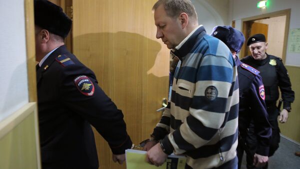 Глава Экспертно-криминалистического центра МВД Петр Гришин в Басманном суде. 7 декабря 2017