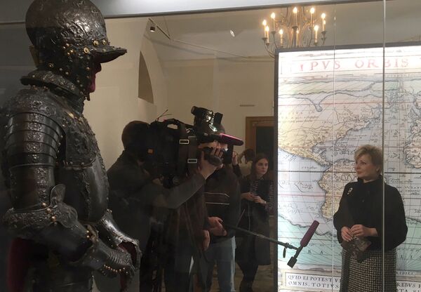 Генеральный директор музея-заповедника Московский Кремль Елена Гагарина на открытии выставки Владыки океана. Сокровища Португальской империи XVI — XVIII вв. 7 декабря 2017 Генеральный директор музея-заповедника Московский Кремль Елена Гагарина на открытии выставки Владыки океана. Сокровища Португальской империи XVI — XVIII вв. 7 декабря 2017