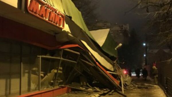 Обрушение стены магазина при ремонтных работах в Домодедово