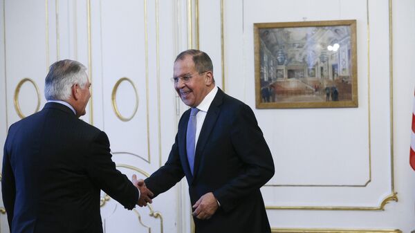 Встреча министра иностранных дел России Сергея Лаврова и госсекретаря США Рекса Тиллерсона в Вене. 7 декабря 2017