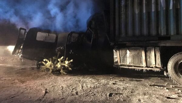 Последствия ДТП в Мегино-Кангаласском районе Якутии. 8 декабря 2017