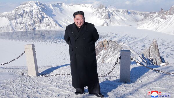 Лидер КНДР Ким Чен Ын на горе Пэктусан