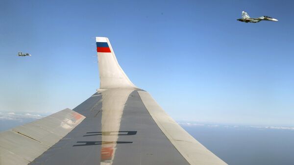 Самолеты Су-30 ВКС РФ сопровождают самолет президента РФ Владимира Путина  в Сирии