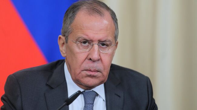 Министр иностранных дел РФ Сергей Лавров во время встречи в Доме приемов МИД России. 12 декабря 2017
