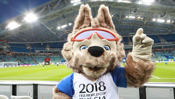 Официальный талисман чемпионата мира по футболу 2018 волк Забивака. архивное фото