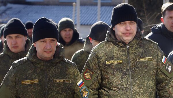 Российские военнослужащие СЦКК в Соледаре Донецкой области