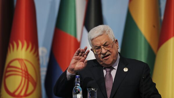 Президент Палестины Махмуд Аббас на пресс-конференции по итогам чрезвычайного саммита Организации исламского сотрудничества в Стамбуле. 13 декабря 2017