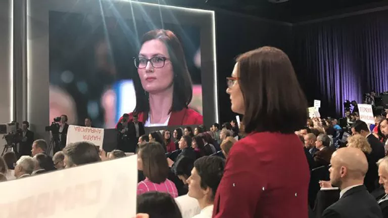 На пресс-конференции президента РФ Владимира Путина в Центре международной торговли на Красной Пресне На пресс-конференции президента РФ Владимира Путина в Центре международной торговли на Красной Пресне