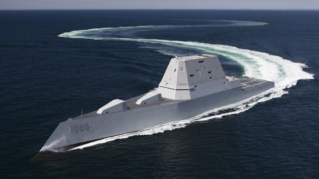 Эскадренный миноносец ВМС США класса Zumwalt. Архивное фото