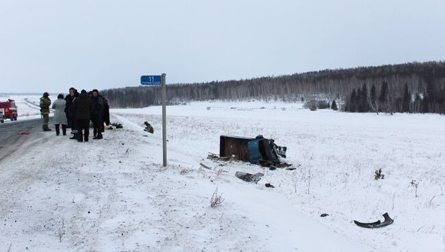 ДТП на 11 километре автодороги Тулун-Братск. 16 декабря 2017