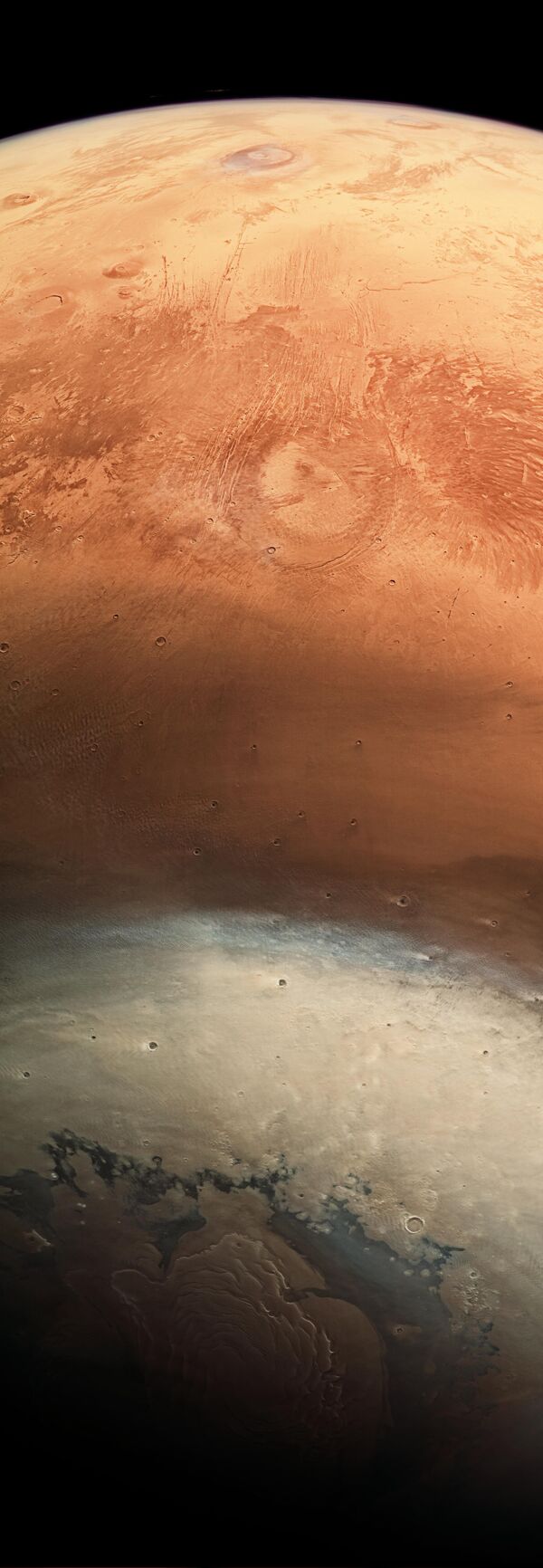 Снимок поверхности Марса, сделанный при помощи зонда Mars Express