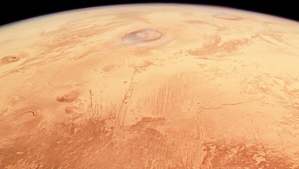Снимок поверхности Марса, сделанный при помощи зонда Mars Express