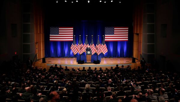 Президент США Дональд Трамп во время оглашения стратегии национальной безопасности США. 18 декабря 2017 год