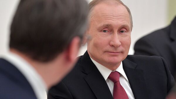 Президент РФ Владимир Путин во время встречи с президентом республики Сербии Александром Вучичем. Архивное фото
