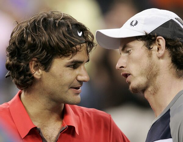 Роджер Федерер и Энди Мюррей после финала US Open-2008