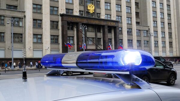 Автомобиль полиции у здания Государственной Думы РФ