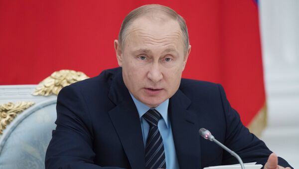 Президент РФ Владимир Путин проводит встречу в Кремле с представителями российских деловых кругов и объединений. 21 декабря 2017