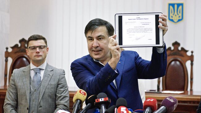 Михаил Саакашвили на заседании Апелляционного суда в Киеве. 22 декабря 2017