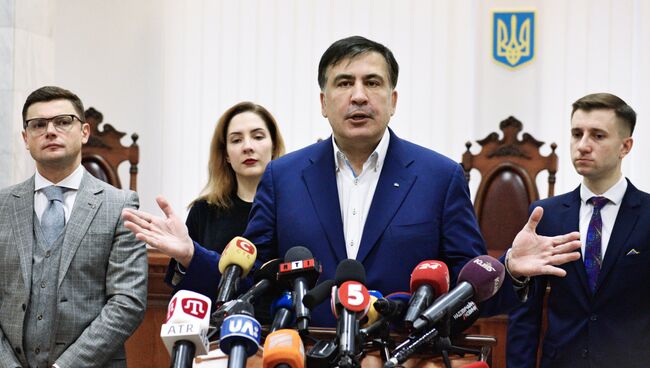 Михаил Саакашвили в здании суда в Киеве. 22 декабря 2017