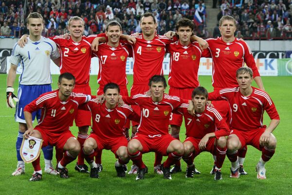 Сборная России по футболу перед отборочным матчем ЧМ-2010 со сборной Уэльса