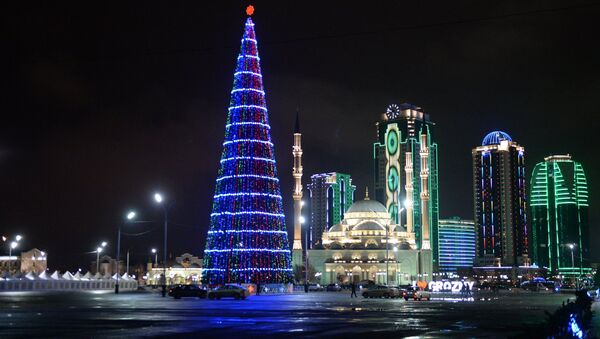 Новогодняя иллюминация в Грозном. Архивное фото