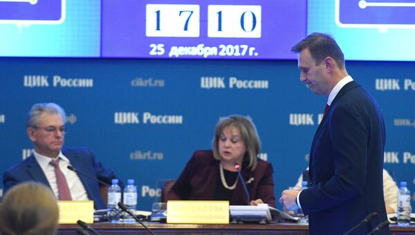 Алексей Навальный на заседании Центральной избирательной комиссии РФ. 25 декабря 2017