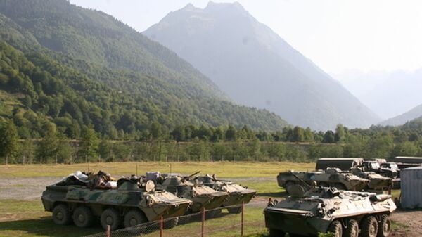 Российские военные в Кодорском ущелье (Абхазия)