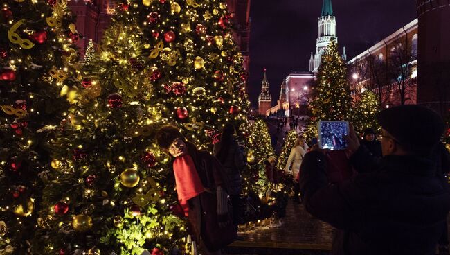 Празднование Нового года в Москве. Архивное фото