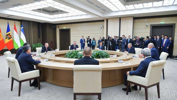 Президент РФ Владимир Путин на неформальной встрече глав государств СНГ. 26 декабря 2017