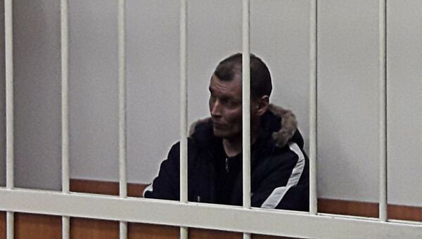 Дмитрий Лукьяненко, обвиняемый в организации взрыва в магазине Перекресток на Кондратьевском проспекте, на заседании Калининского суда Санкт-Петербурга. 31 декабря 2017